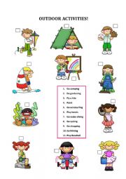 English Worksheet: Outdoor Activities!