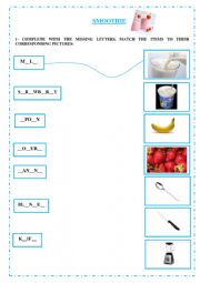 English Worksheet: Recipe smoothie