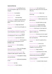 English worksheet: Expression with mind