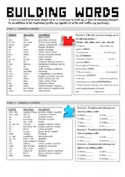 English Worksheet: Building words
