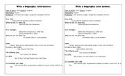 English Worksheet: Bio J. Lennon