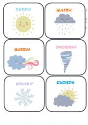 English Worksheet: Weather Flashcards