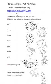 The Rainbow Colours Song and exercises