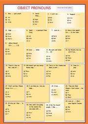 OBJECT PRONOUNS