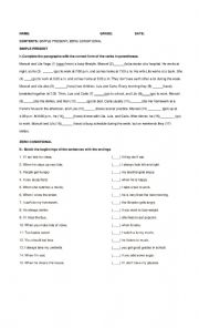 English Worksheet: zero conditional - simple present