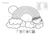 English Worksheet: Rainbow colors and numbers