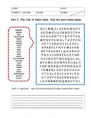 English Worksheet: THE TEALE OF ROBIN HOOD