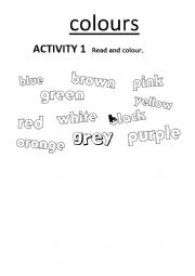 English Worksheet: COLOURS ACTIVITY