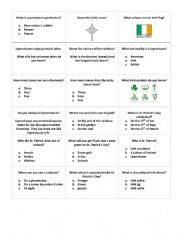 English Worksheet: St. Patricks Day Question Game