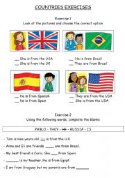 Countries (Grammar exercise)