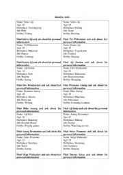 English Worksheet: Identitiy cards role-playing game