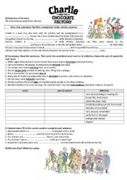 English Worksheet: Charlie and the Chocolate Factory 