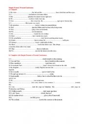 English Worksheet: Present Simple or Present Continuous