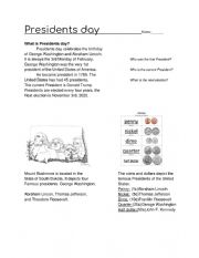 English Worksheet: President�s Day worksheet