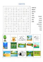 Habitats word search