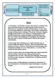 9th form end of term test 2