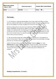 English Worksheet: END OF TERM TEST 2 9TH FORM