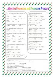 Adjective Possessive and Possessive Pronouns