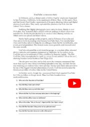 English Worksheet: YouTube a success story