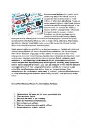 English Worksheet: Social networking