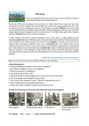 English Worksheet: Ellis Island immigration center