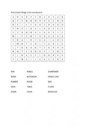 English Worksheet: School things