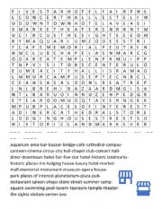 WORDSEARCH : TRAVEL-TOWN