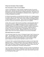 English Worksheet: Writing a recommendation