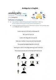 English Worksheet: Ambiguous sentences