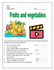 FRUITS AND VEGETABLES