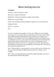 English Worksheet: Nasa moonlanding exercise