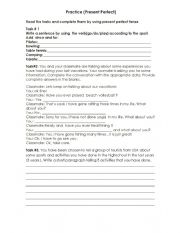 English Worksheet: Present Perfect Practice