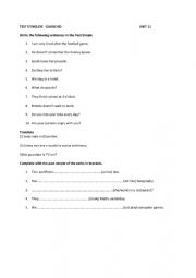 English Worksheet: TEST ON SIMPLE PAST