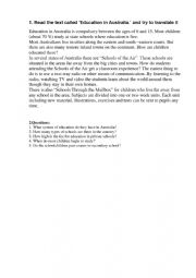 English Worksheet: Education in Australia