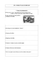 English Worksheet: WORLD WAR II IN BRITAIN : WHAT WAS THE BLITZ?