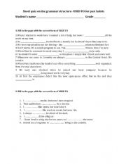 English Worksheet: QUIZ on USED TO
