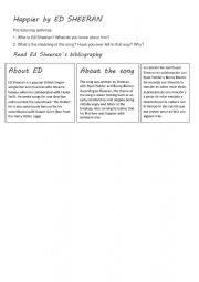 English Worksheet: Happier by Ed Sheeran