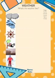 English Worksheet: Weather form