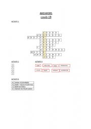 English worksheet: CORONAVIRUS ANSWERS