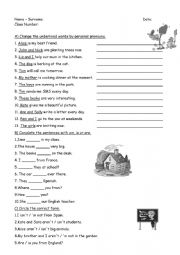 English Worksheet: Personal pronouns & verb to be