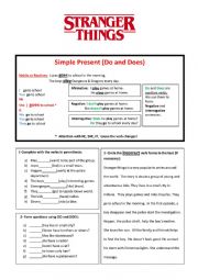 Stranger Things Simple Present worksheet Do and Does