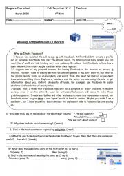 English Worksheet: 9th for Full- term test N2
