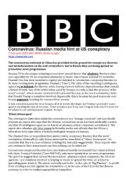 English worksheet: Coronavirus: The Conspiracy Theory