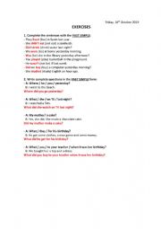 English Worksheet: Past Simple