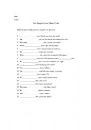 English Worksheet: Past simple