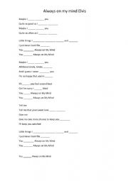 English Worksheet: Always on my mind Elvis