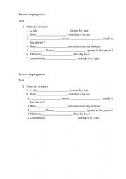 English Worksheet: Present Passive Siple