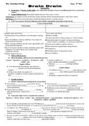 English Worksheet: Brain Drain Causes, Effects and Solutions