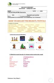 English Worksheet: FESTIVALS AND CELEBRATIONS 
