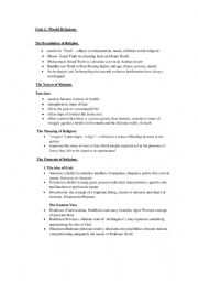 English worksheet: world religions